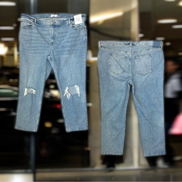 Abercrombie & Fitch Jeans Sz 37/24 Plus The 90s Straight Ultra HR Light Wash NWT - Picture 1 of 15